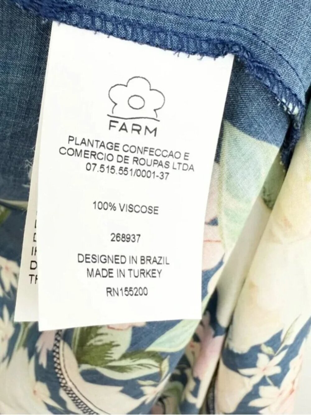 Farm Rio Anthropologie Midnight Flower Ruffle Wrap Dress XS Floral Tropical - Picture 7 of 10